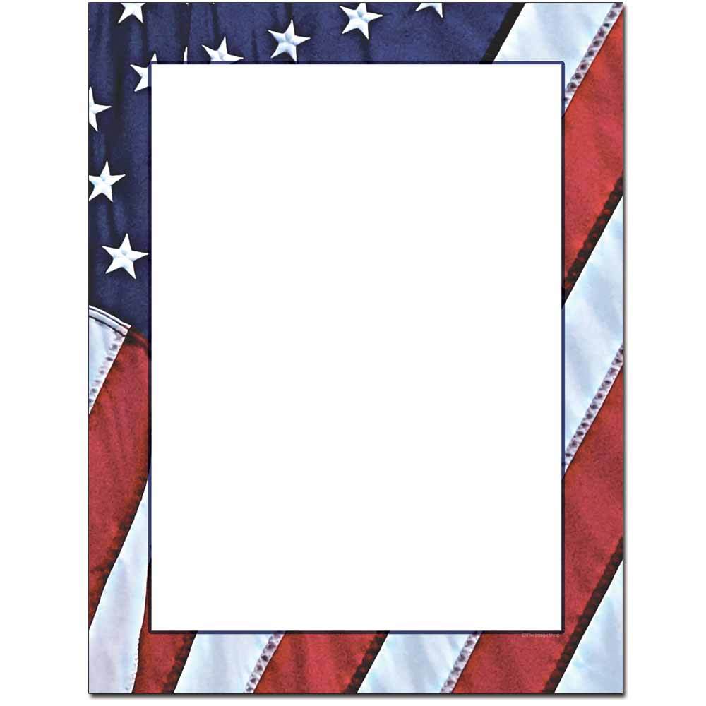 American Flag Letterhead Flag Border Stationery Paper Patriotic borders for word documents