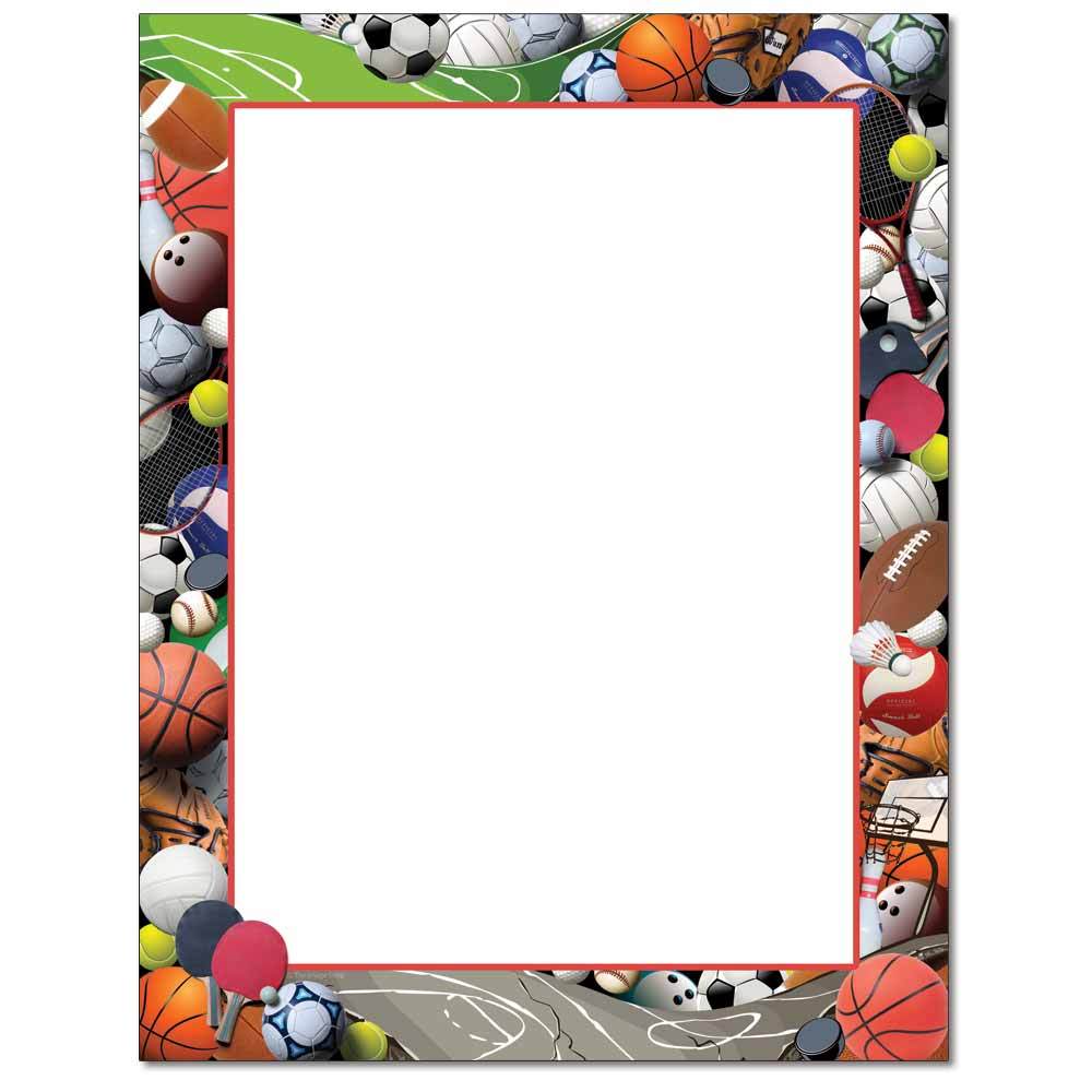 Team Sports All Occasion Stationery Letterhead 25 or 80pk 