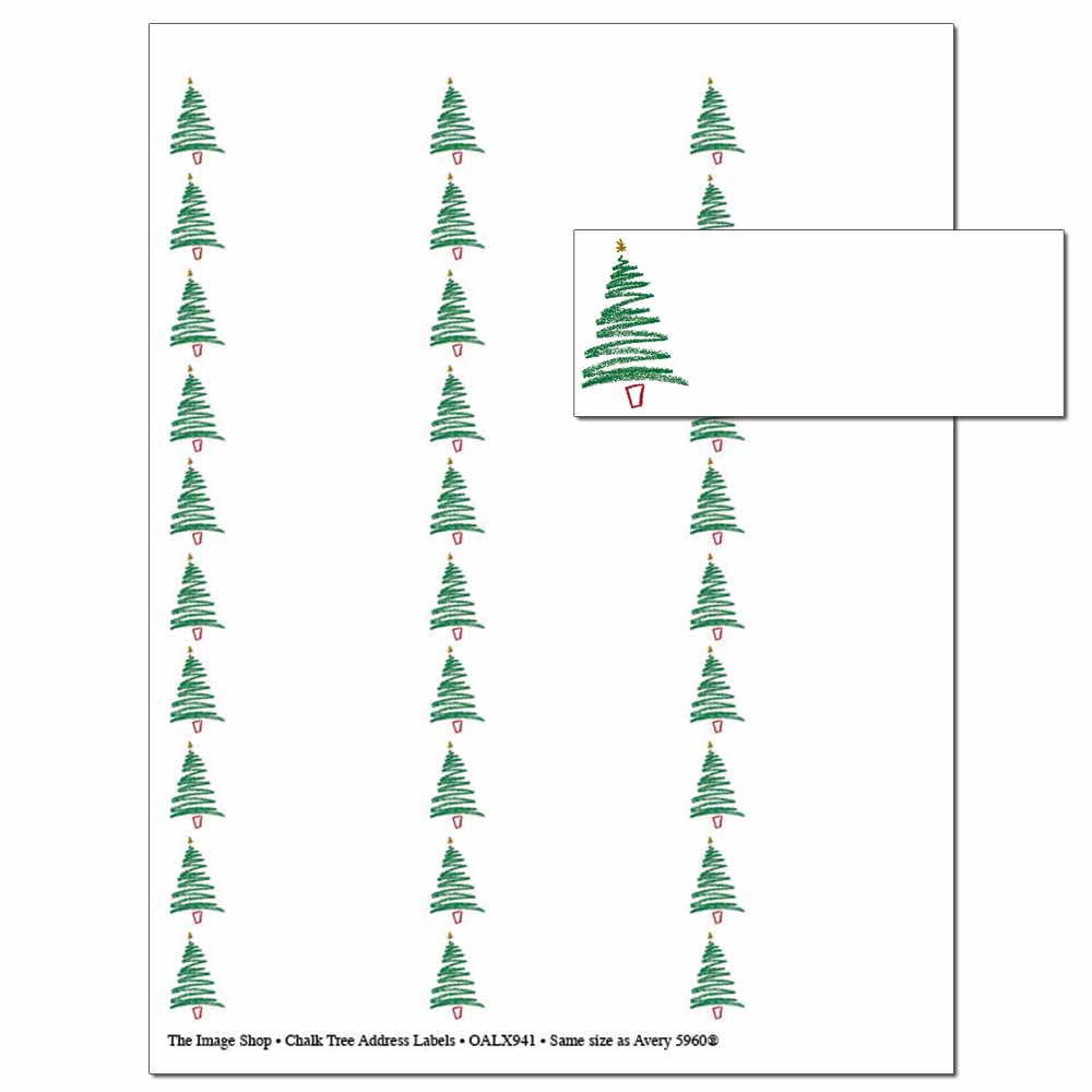 Christmas Tree Address Labels  Holiday Address Label Pack Regarding Return Address Labels Template 30 Per Sheet