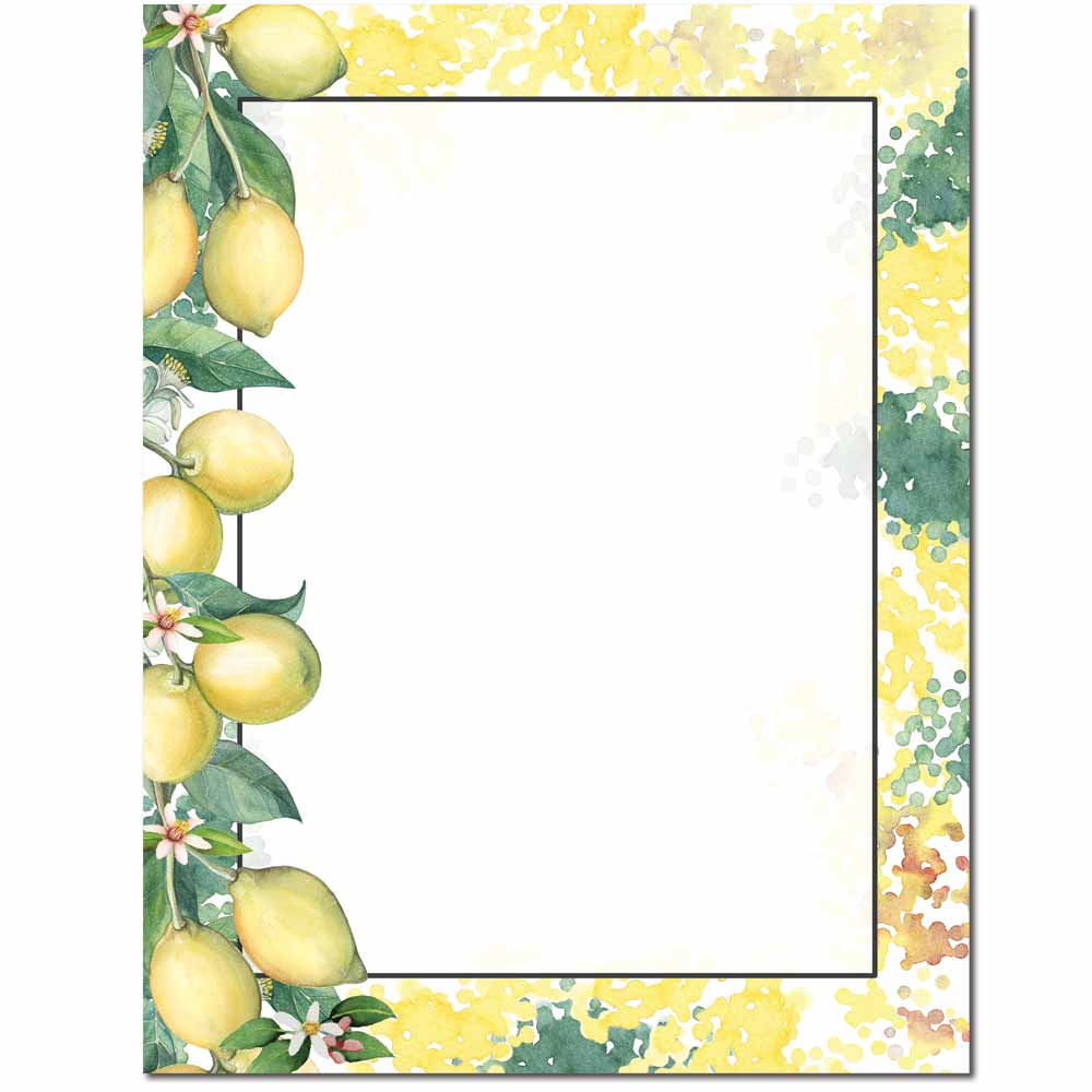 8 1/2 x 11 Inches 100 Count Lemon Fresh Border Papers