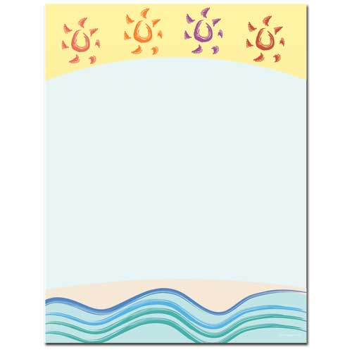 25 or 100pk Colorful Summer Suns All Occasion Summer Letterhead 